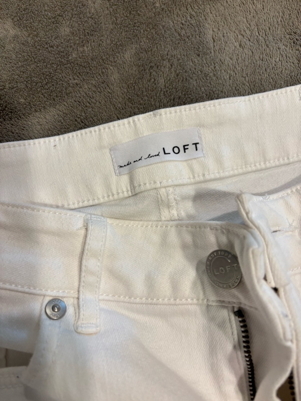 Loft White Stretch Skinny Curvy Jeans - Picture 5 of 5